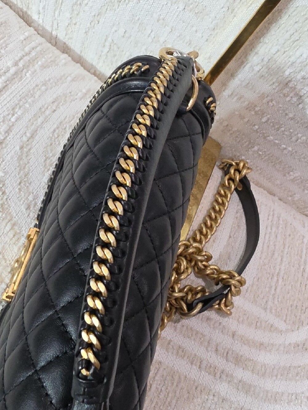 CHANEL Black Quilted Shoulder & Top Handle Bag with Gold Hardware - Picture 8 of 14